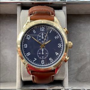 Aldo Watch Brown Leather and Golden Case